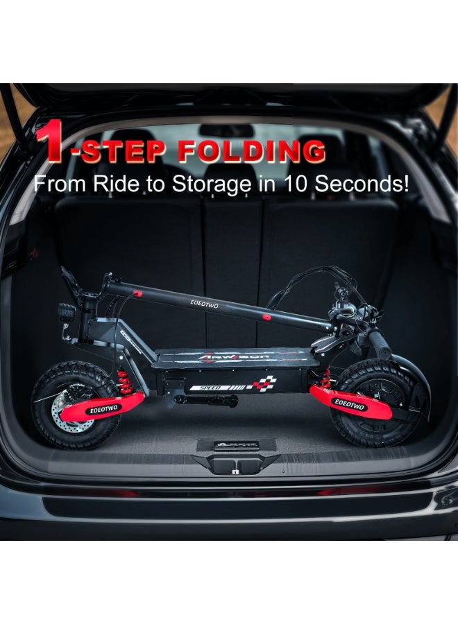 سكوتر كهربائي GT06، سرعة قصوى 55 كم/ساعة ومدى أقصى 65 كم، محرك 1200 واط، نظام تعليق مزدوج، نظام منع الانزلاق TCS، حمولة قصوى 150 كجم، قابل للطي - Image 5